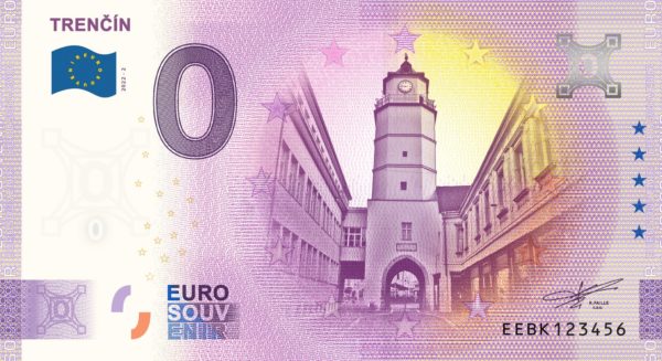 Náhľad na eurobankovka s Mestskou vežou